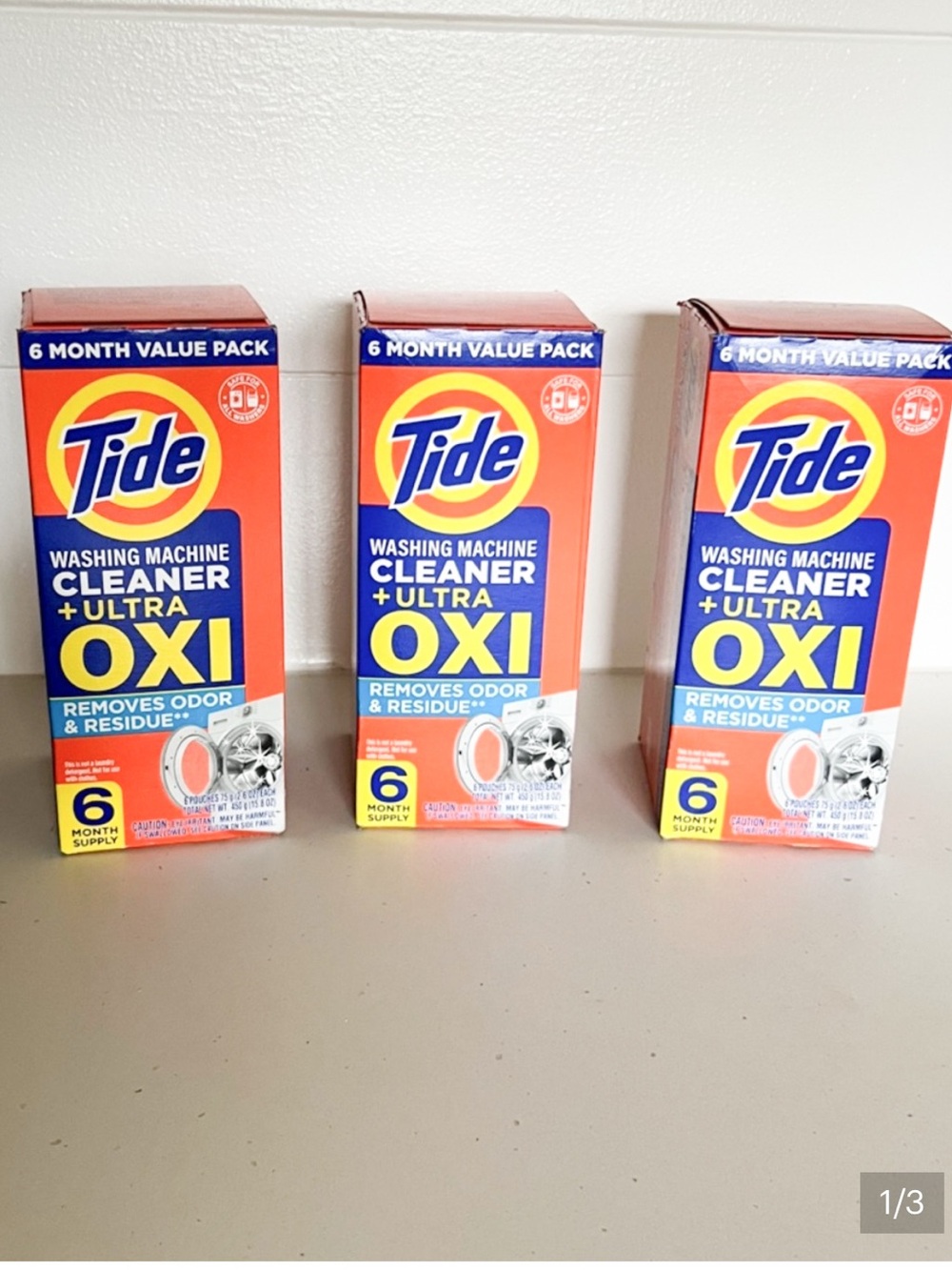 New: Tide Washing Machine Cleaner + Ultra OXI -  (6 MonthPack) bundle of 3